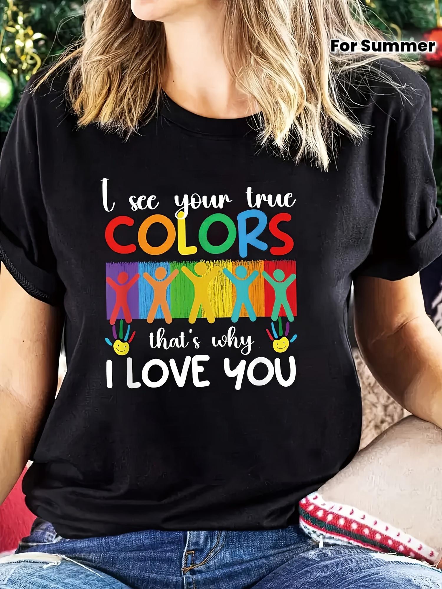Women S I See Your True Colors Graphic T-Shirt - Casual Crew Neck, Short Sleeve Top with Colorful Print, Perfect for Spring & Summer, 4XL чорний
Women S I See Your True Colors Graphic T-Shirt - Casual Crew Neck, Short Sleeve Top with Colorful Print, Perfect for Spring & Summer, 4XL чорний