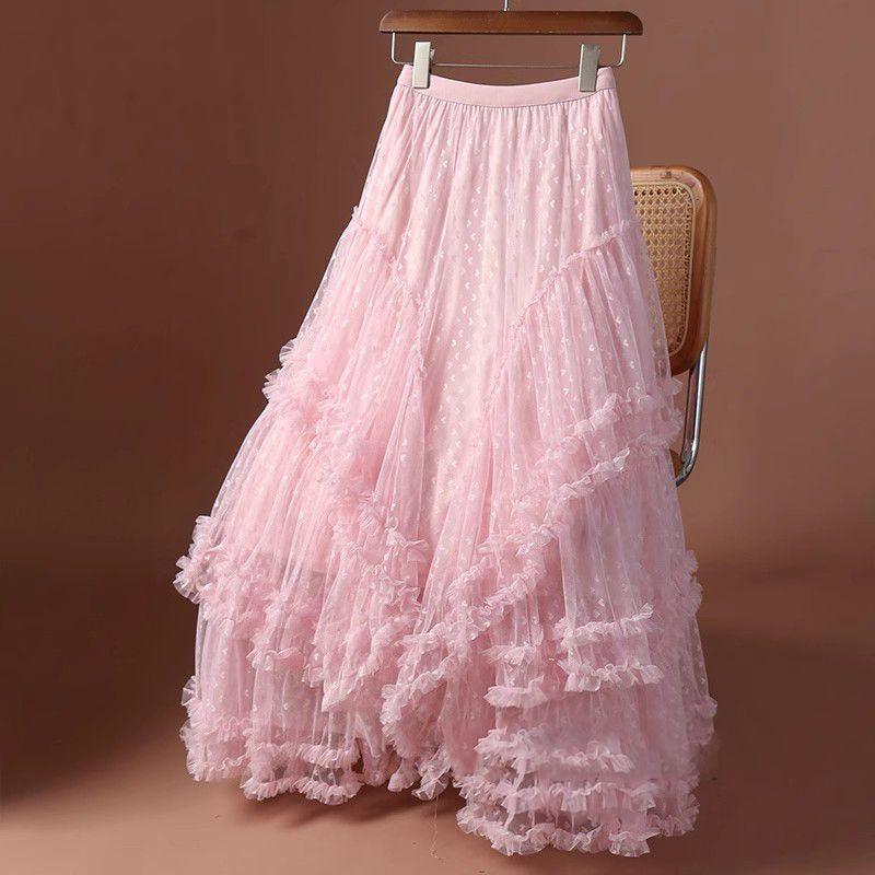Qooth Plus Size Tulle Maxi Skirt Asymmetric Full Flare Tiered Skirt QT2731 рожевий
Qooth Plus Size Tulle Maxi Skirt Asymmetric Full Flare Tiered Skirt QT2731 рожевий