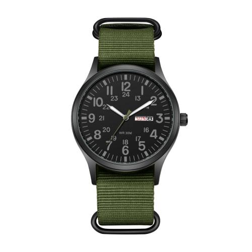 Men s Military Watch with Nylon Strap, Waterproof: Luminous Analog Display, Calendar, Simple and Stylish Antique Sports Watch, 12/24 Quartz Movement,
Men s Military Watch with Nylon Strap, Waterproof: Luminous Analog Display, Calendar, Simple and Stylish Antique Sports Watch, 12/24 Quartz Movement,
