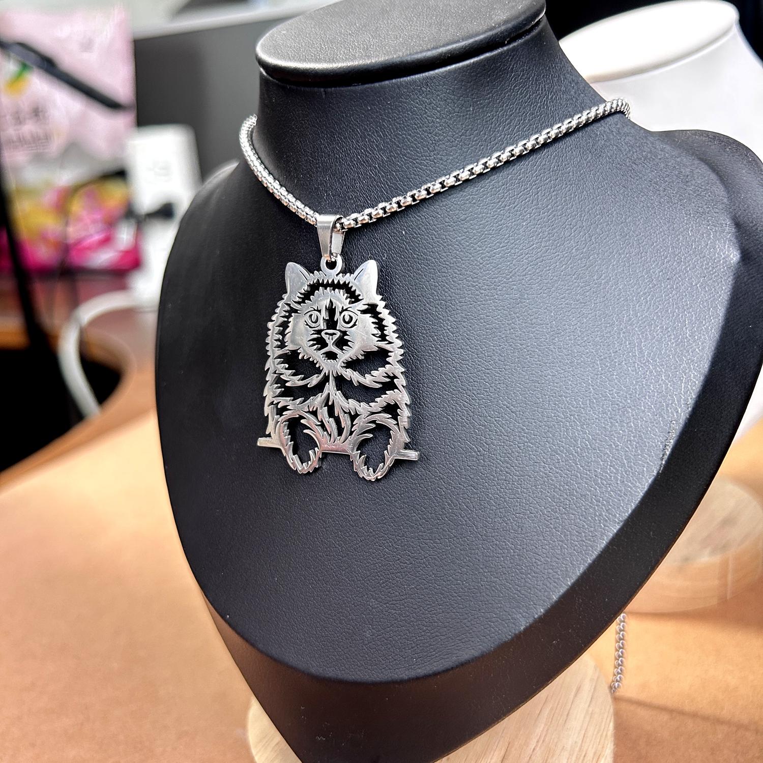 Stainless steel cat pendant necklace, cloth doll cat cute pendant серебряный серый
Stainless steel cat pendant necklace, cloth doll cat cute pendant серебряный серый