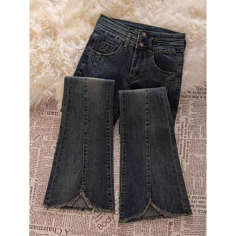 Женские джинсы с высокой посадкой цементно-серого цвета, микро-клеш, на флисовой подкладке - Осень/Зима 2024, ретро-стиль 4XL
Женские джинсы с высокой посадкой цементно-серого цвета, микро-клеш, на флисовой подкладке - Осень/Зима 2024, ретро-стиль 4XL