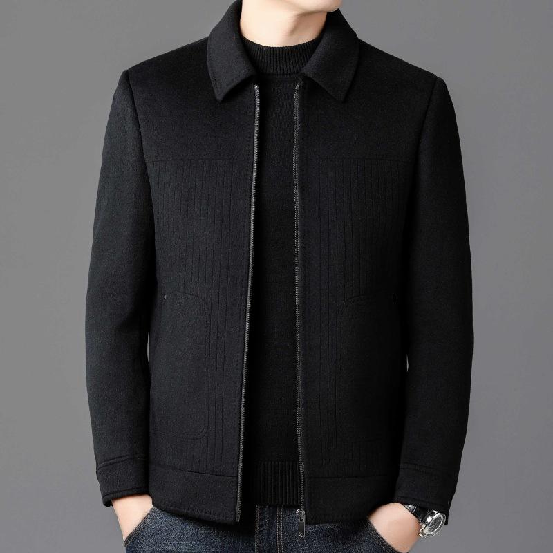 High-end woolen short coat men s double-sided cashmere coat winter lapel casual woolen jacket 170
High-end woolen short coat men s double-sided cashmere coat winter lapel casual woolen jacket 170