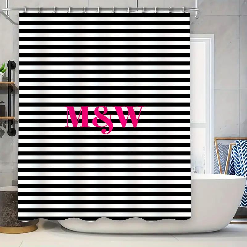 Bathroom Decor Shower Curtain Striped Pattern Print Monogram Custom Name Wedding Gift For Girls Pink M W (Black / W W60H190(CM)-1 Pcs
Bathroom Decor Shower Curtain Striped Pattern Print Monogram Custom Name Wedding Gift For Girls Pink M W (Black / W W60H190(CM)-1 Pcs