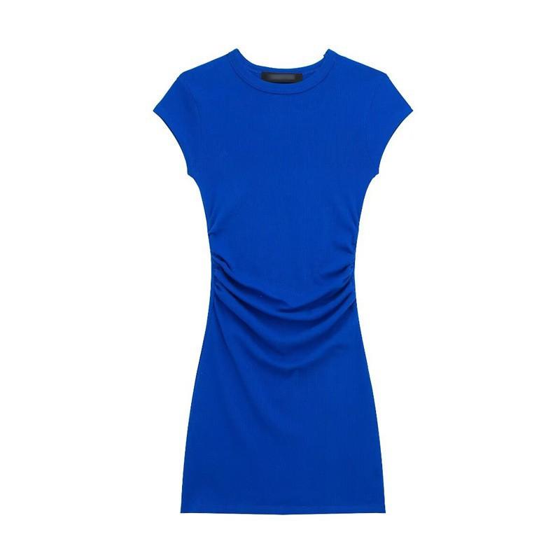 European American Women s Clothing Fashionable Pleated Decoration Ribbed Slim Dress M синий
European American Women s Clothing Fashionable Pleated Decoration Ribbed Slim Dress M синий