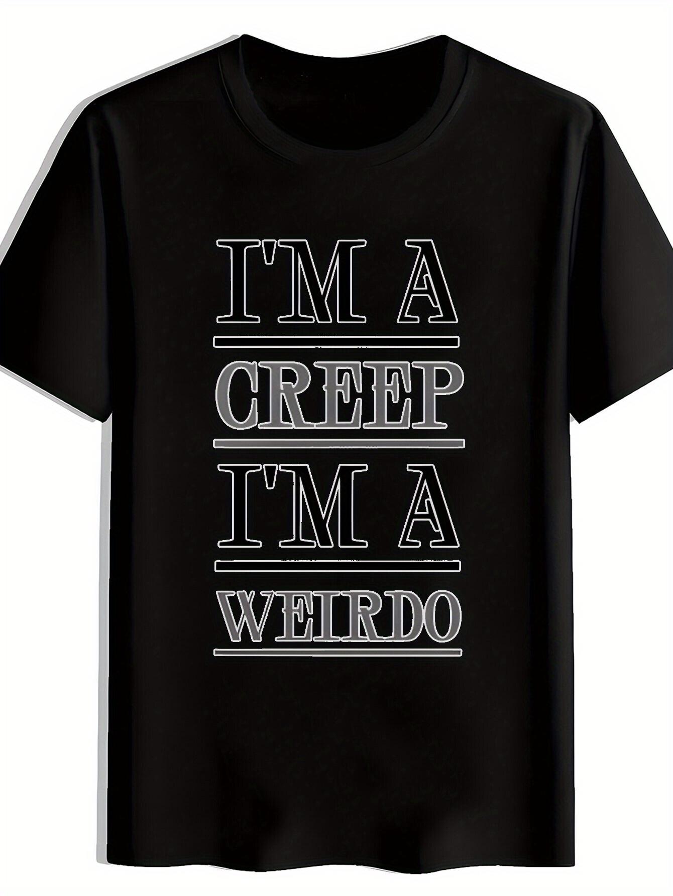 Vintage Rock Band Graphic T-shirt - Black Short Sleeve Round Neck Tee with I M A CREEP I M A WEIRDO Print M
Vintage Rock Band Graphic T-shirt - Black Short Sleeve Round Neck Tee with I M A CREEP I M A WEIRDO Print M