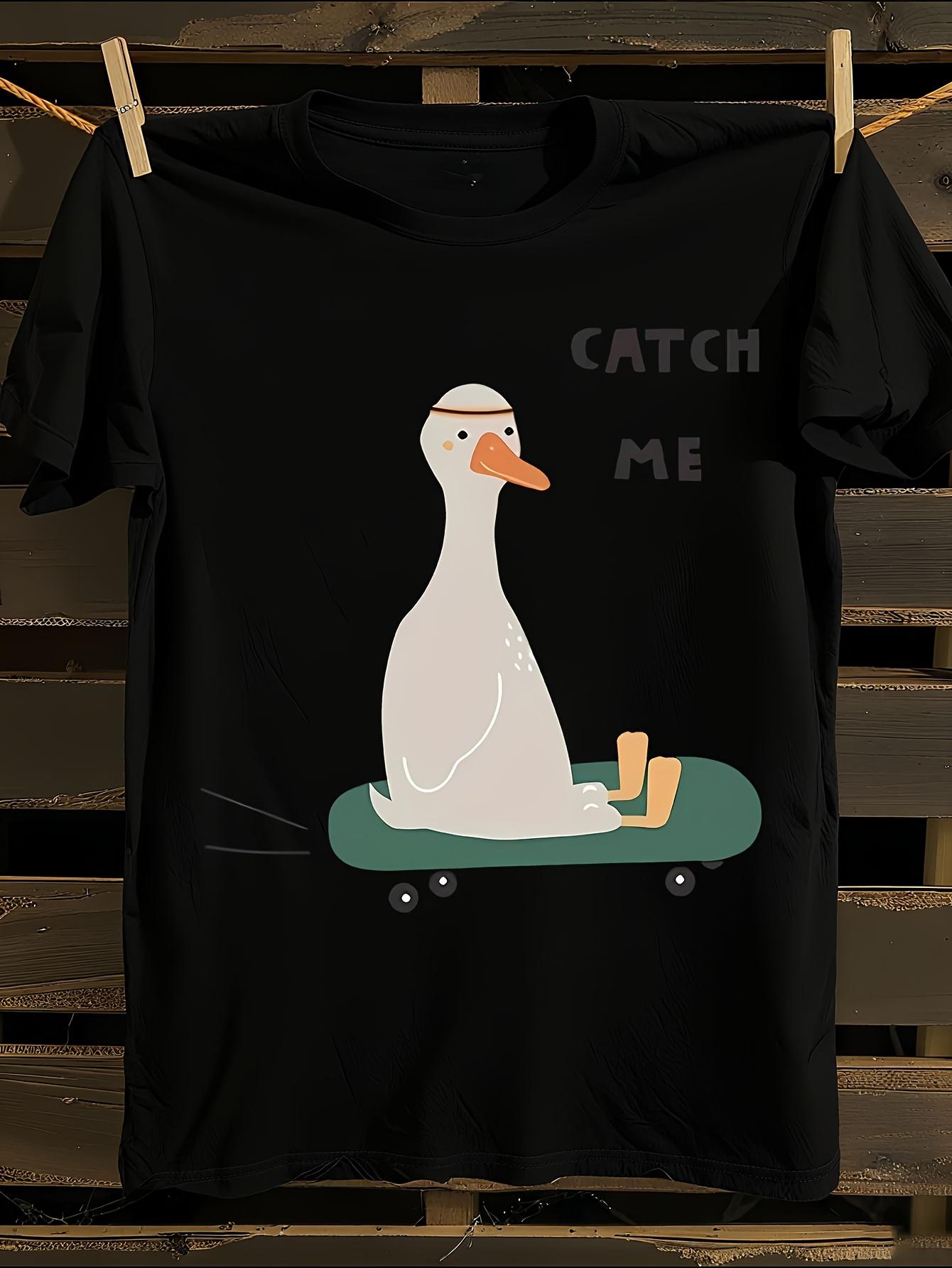 Funny Skateboarding Duck T-Shirt Mens Tshirt Womens Tshirts with Letters Print Short Sleeves T-Shirt Casual Street Tee Shirt Top S
Funny Skateboarding Duck T-Shirt Mens Tshirt Womens Tshirts with Letters Print Short Sleeves T-Shirt Casual Street Tee Shirt Top S