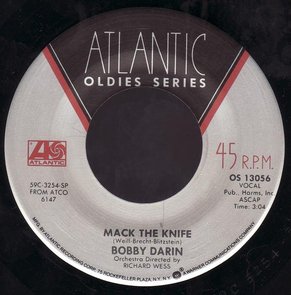 7inch Record BOBBY DARIN - Mack The Knife / Beyond The Sea OS13056 Atlantic 1987 US Jazz Used
7inch Record BOBBY DARIN - Mack The Knife / Beyond The Sea OS13056 Atlantic 1987 US Jazz Used