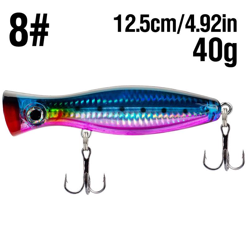 Большая рыболовная приманка-воблер Popper, плавающая приманка 12 см 40 г, поверхностная приманка Whopper, приманки для морской ловли Isca, искусственная снасть для ловли щуки
Большая рыболовная приманка-воблер Popper, плавающая приманка 12 см 40 г, поверхностная приманка Whopper, приманки для морской ловли Isca, искусственная снасть для ловли щуки