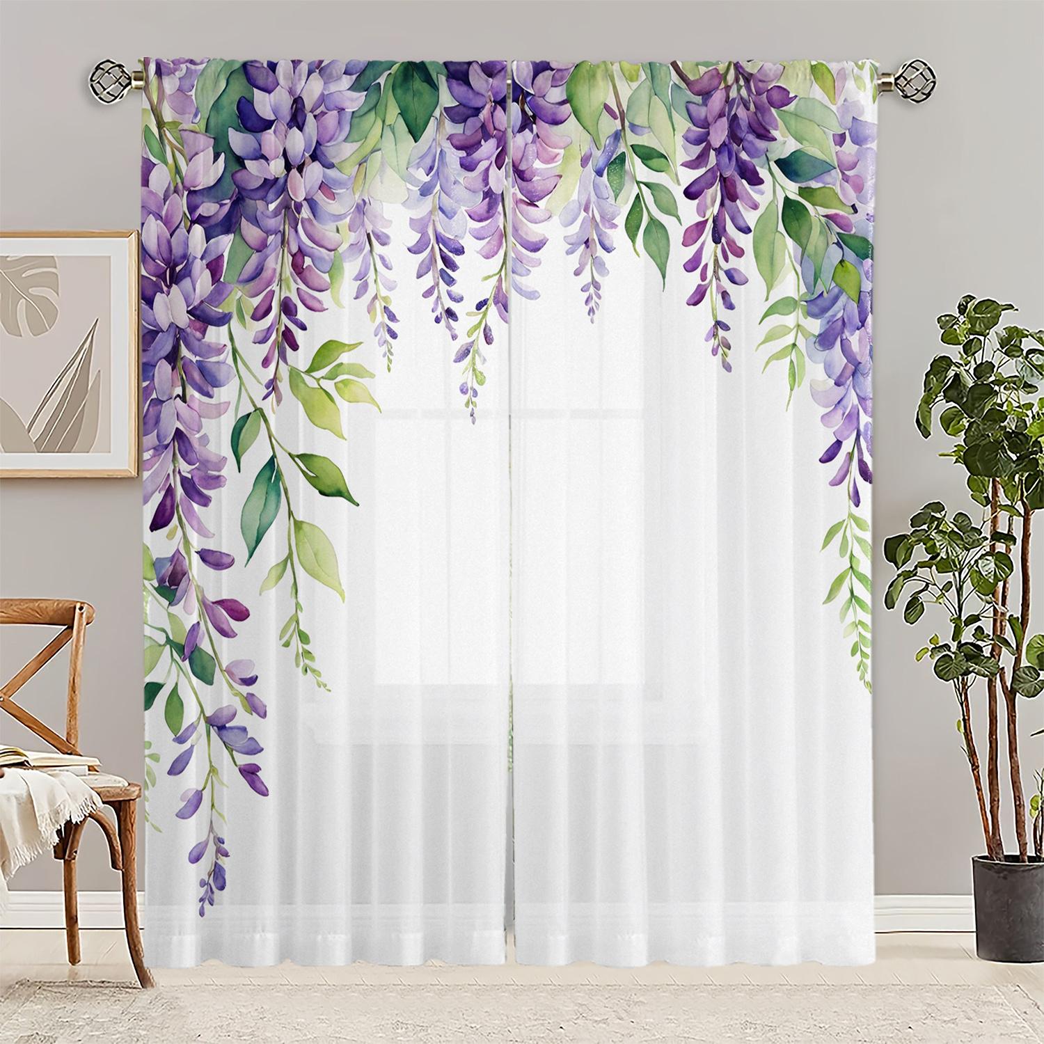 Purple Wisteria Curtains Hd Print Polyester Pocket Rod Living Room Bedroom Dining Curtain Light Filtering For Great Made Of Machine Washable W100*H70(CM)-Rod Pocket&2PCS
Purple Wisteria Curtains Hd Print Polyester Pocket Rod Living Room Bedroom Dining Curtain Light Filtering For Great Made Of Machine Washable W100*H70(CM)-Rod Pocket&2PCS