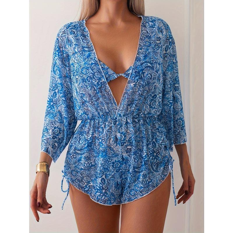 European and American New Women s Sexy Fashion Fungus Edge Bikini Sunscreen Blouse Three-piece Swimsuit XL королівський синій колір
European and American New Women s Sexy Fashion Fungus Edge Bikini Sunscreen Blouse Three-piece Swimsuit XL королівський синій колір