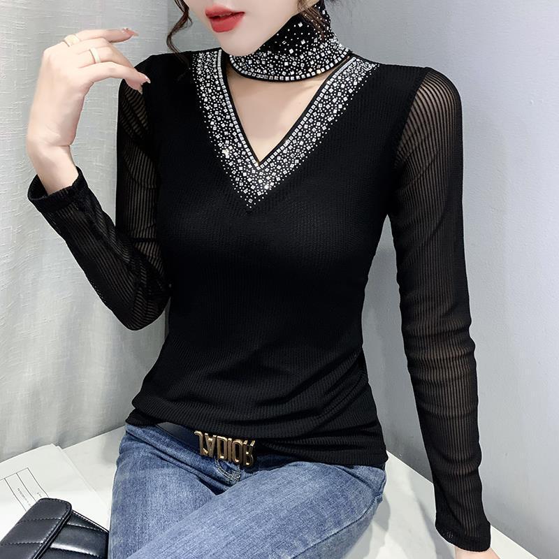 2024 European Autumn/Winter Rhinestone Cutout High Neck Slim Long Sleeve Shirt Double Extra Large чорний
2024 European Autumn/Winter Rhinestone Cutout High Neck Slim Long Sleeve Shirt Double Extra Large чорний