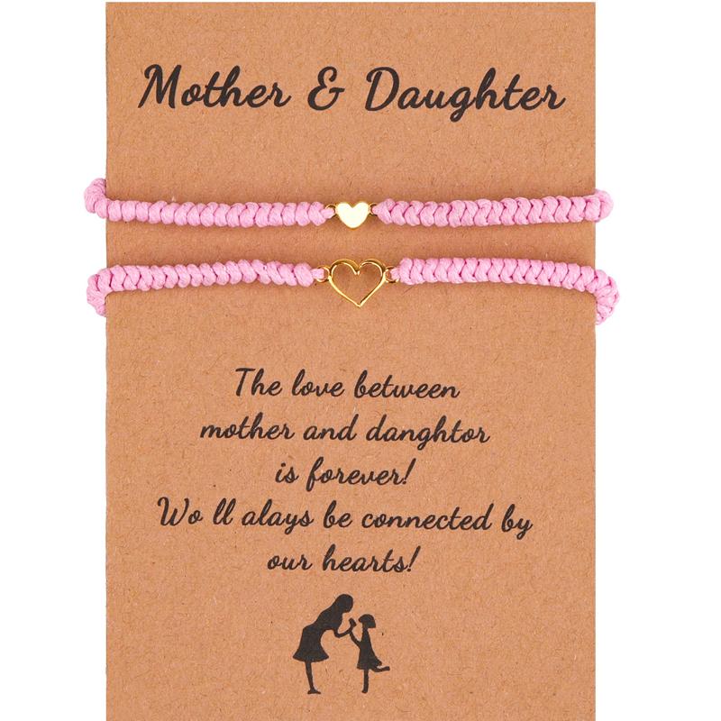 Браслет из плетеного шнура для матери и дочери, Парные браслеты с сердечками, Подарки для мамы, 2 шт. DM-pink
Браслет из плетеного шнура для матери и дочери, Парные браслеты с сердечками, Подарки для мамы, 2 шт. DM-pink