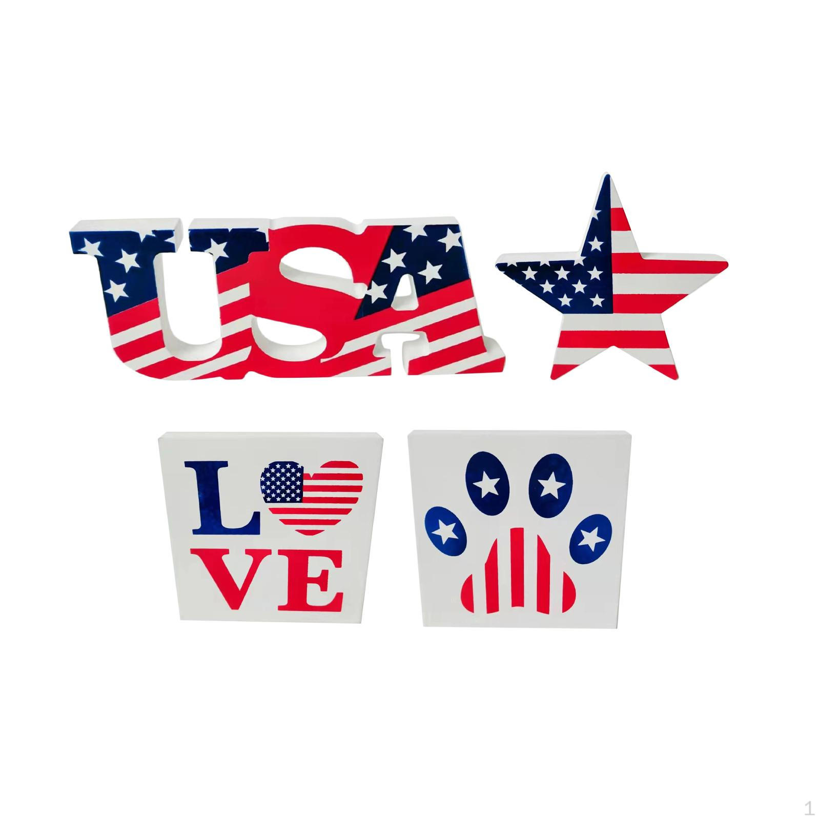 4PCS Independence Day Tabletop Signs, Patriotic Table Centerpieces Resin Decorations for Party
4PCS Independence Day Tabletop Signs, Patriotic Table Centerpieces Resin Decorations for Party