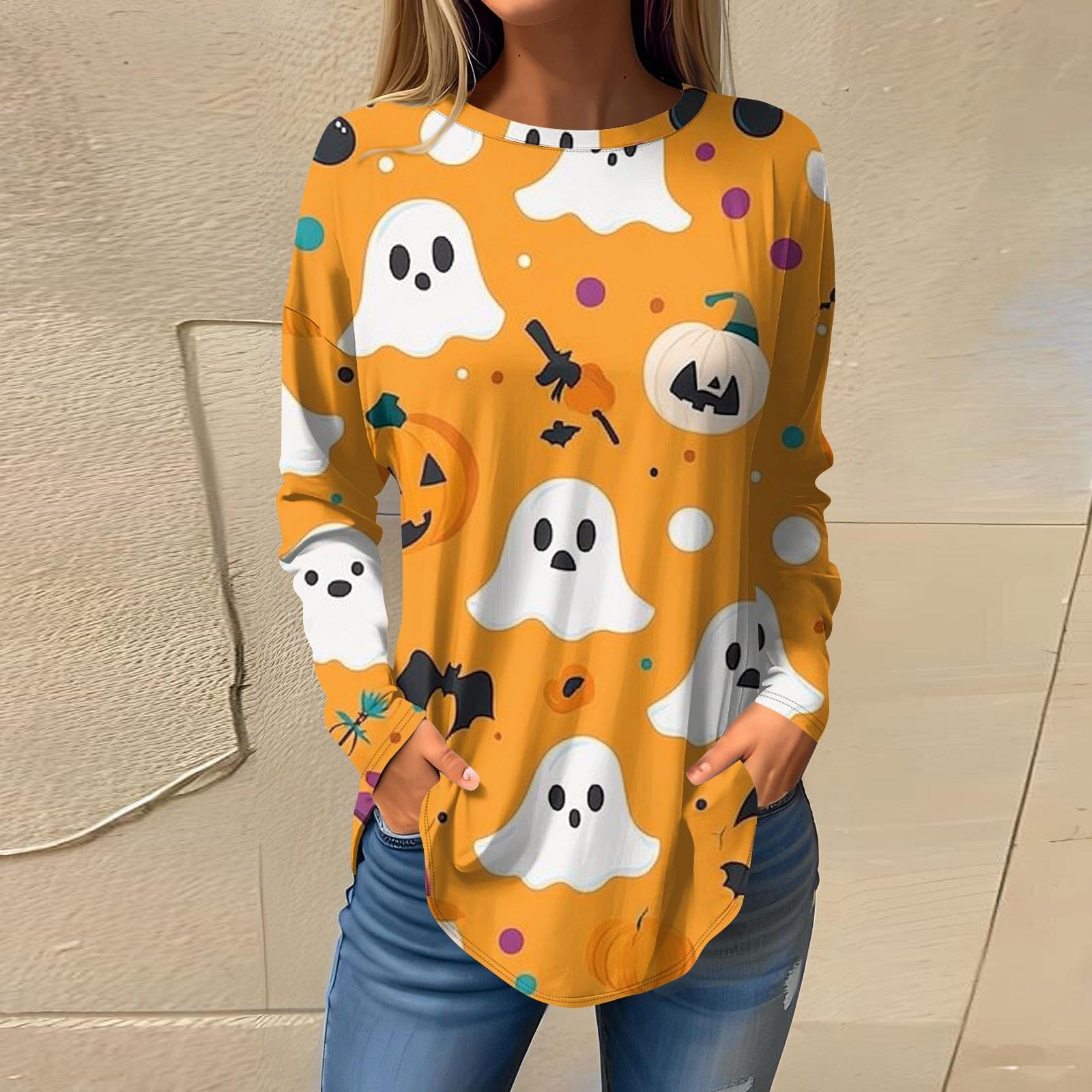 Женская модная свободная футболка с круглым вырезом и принтом на Хэллоуин, с длинным рукавом, топ-пуловер XXL
Женская модная свободная футболка с круглым вырезом и принтом на Хэллоуин, с длинным рукавом, топ-пуловер XXL
