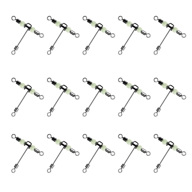15Pcs Swivels Barrels Rolling Swivels Fishing Tackle Rig Swivels 3 Way Swivels with Glow Beads
15Pcs Swivels Barrels Rolling Swivels Fishing Tackle Rig Swivels 3 Way Swivels with Glow Beads