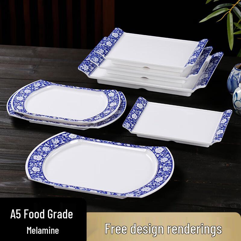 VAKADA Blue & White Melamine Square Dinner Plates - Set of 3
VAKADA Blue & White Melamine Square Dinner Plates - Set of 3