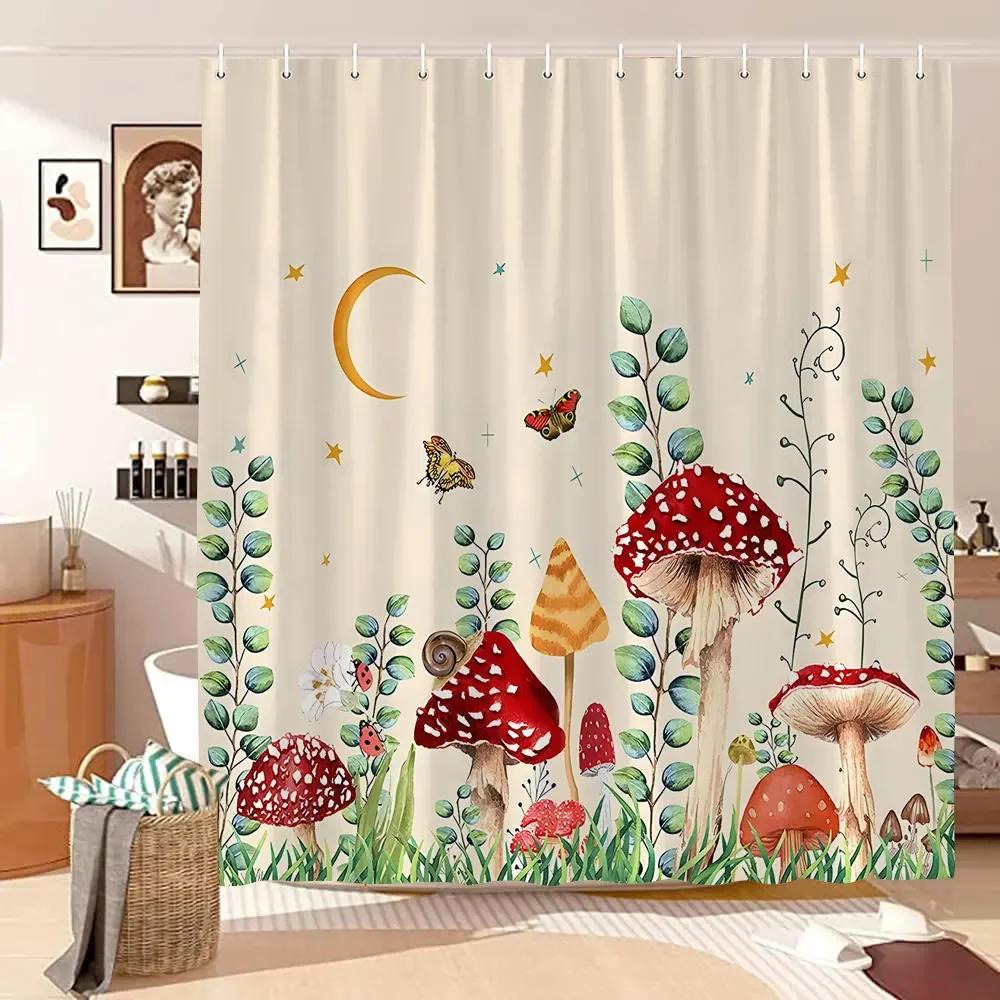 Mushroom Shower Curtain Retro Butterfly Floral Boho Moon Botanical Wildflowers Green Plant Aesthetic Bath Curtain Bathroom Decor W60H190(CM)-1 Pcs
Mushroom Shower Curtain Retro Butterfly Floral Boho Moon Botanical Wildflowers Green Plant Aesthetic Bath Curtain Bathroom Decor W60H190(CM)-1 Pcs
