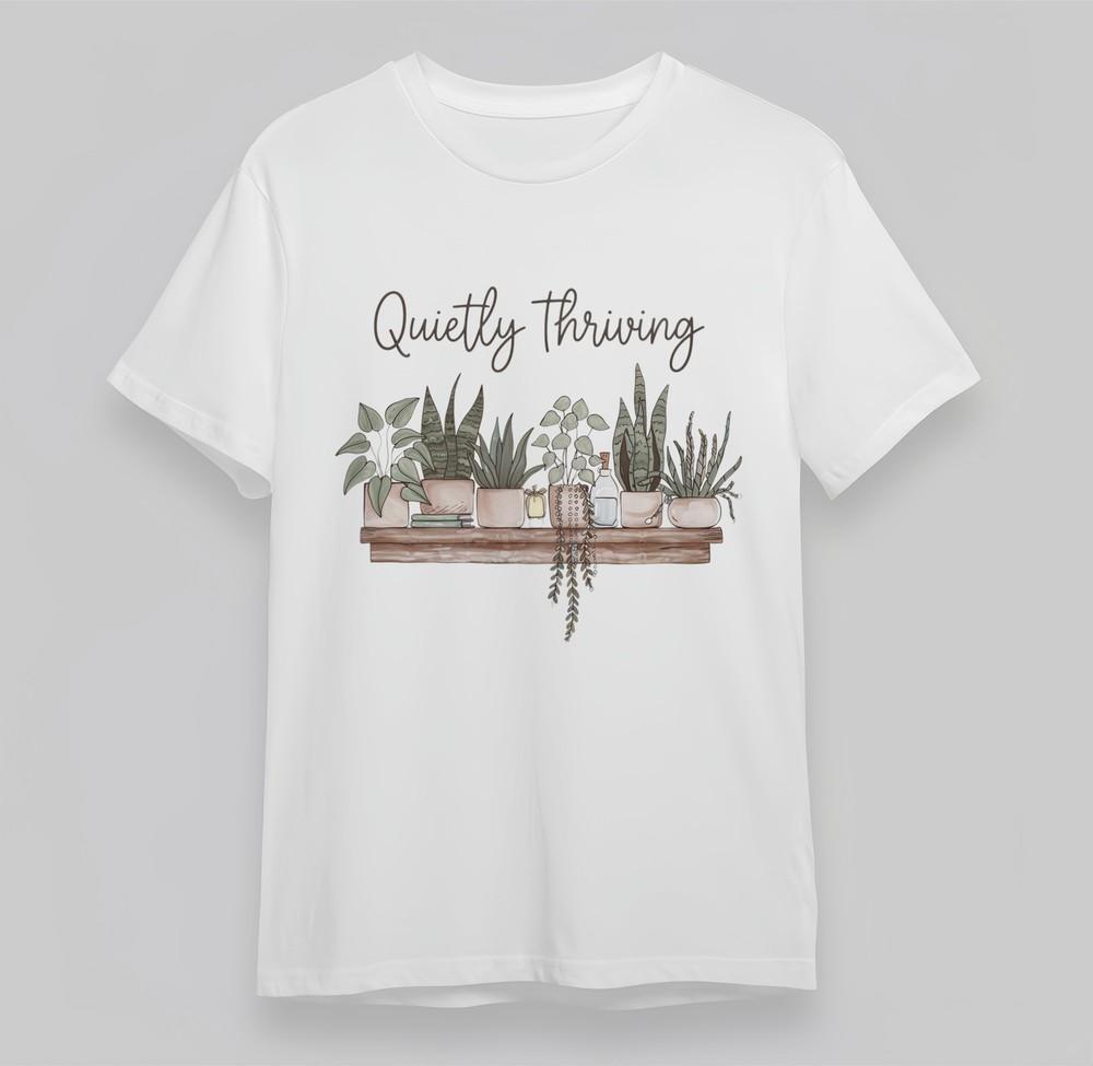 Women s Quietly Thriving Graphic Tee Botanical Shelf Design Cotton Oversize Top L
Women s Quietly Thriving Graphic Tee Botanical Shelf Design Cotton Oversize Top L