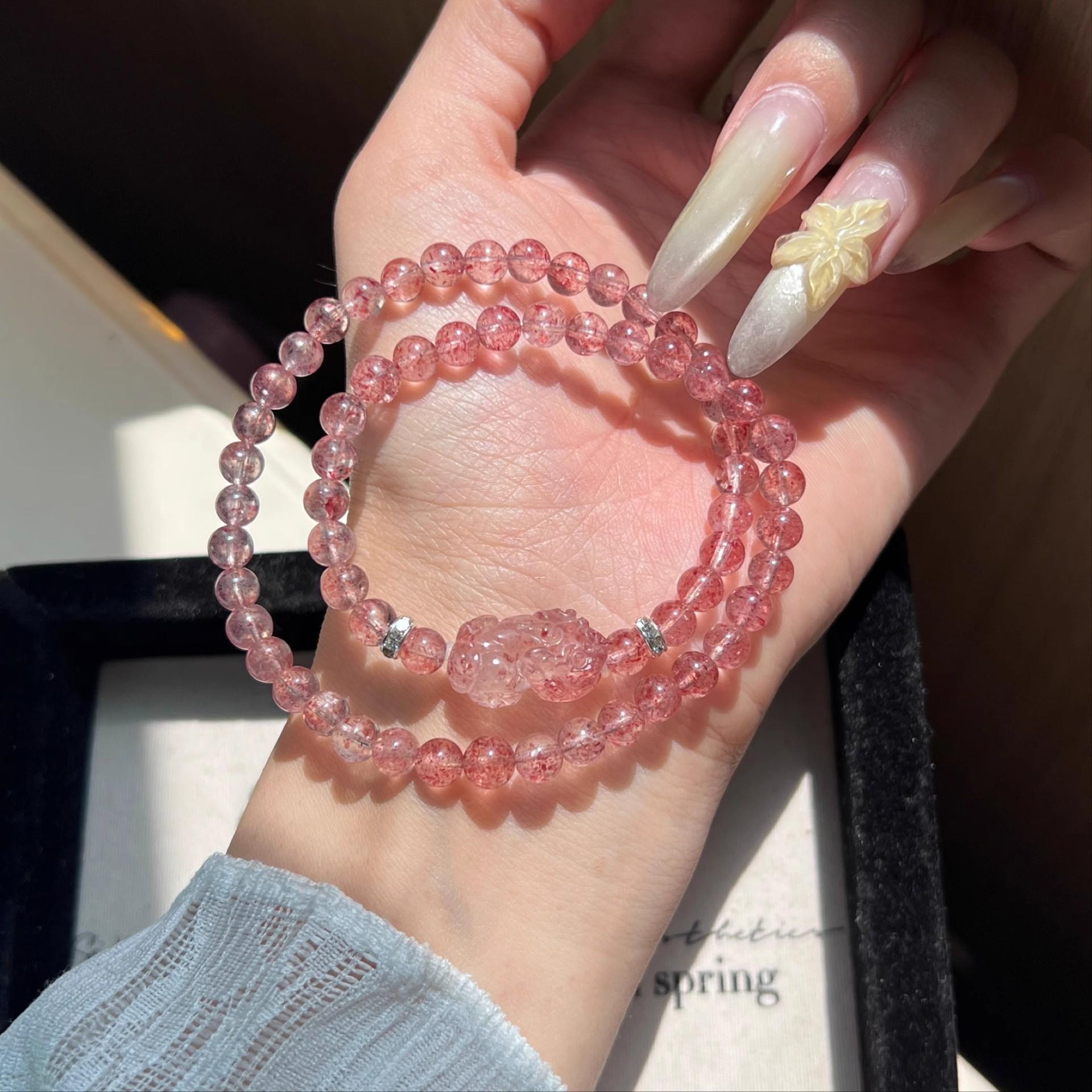 Natural Strawberry Crystal Pixiu Bracelet for Women, Yellow Tower Crystal Fortune Bead Bracelet, Yellow Crystal Peach Blossom Bracelet, Gift for Best Strawberry crystal double
Natural Strawberry Crystal Pixiu Bracelet for Women, Yellow Tower Crystal Fortune Bead Bracelet, Yellow Crystal Peach Blossom Bracelet, Gift for Best Strawberry crystal double