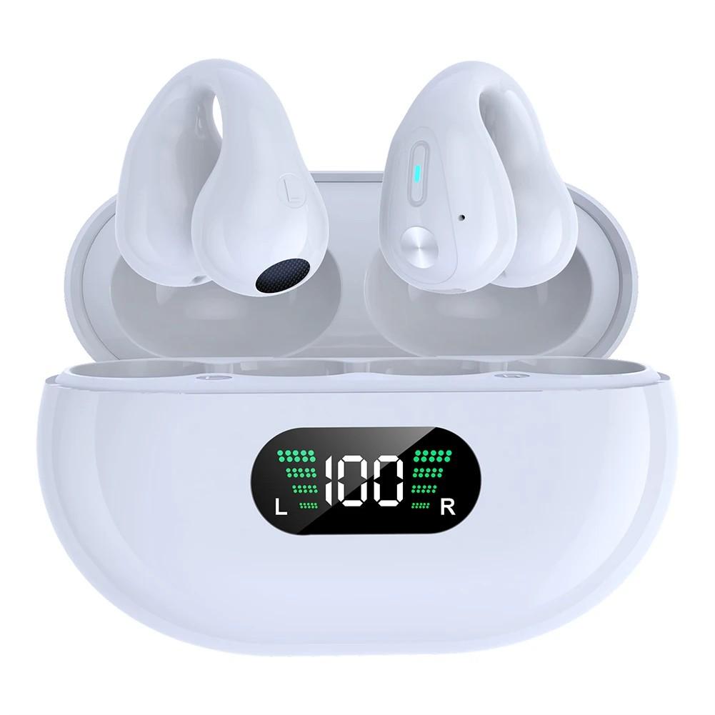 Wireless Earphones Ear-Clip Painless Wear HiFi Srereo Music Headset Noise Cancel Earbuds With HD Microphone Waterproof білий
Wireless Earphones Ear-Clip Painless Wear HiFi Srereo Music Headset Noise Cancel Earbuds With HD Microphone Waterproof білий