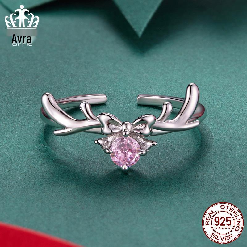 Everle S925 Sterling Silver Reindeer Bow Adjustable Ring - Holiday Jewelry for Women
Everle S925 Sterling Silver Reindeer Bow Adjustable Ring - Holiday Jewelry for Women