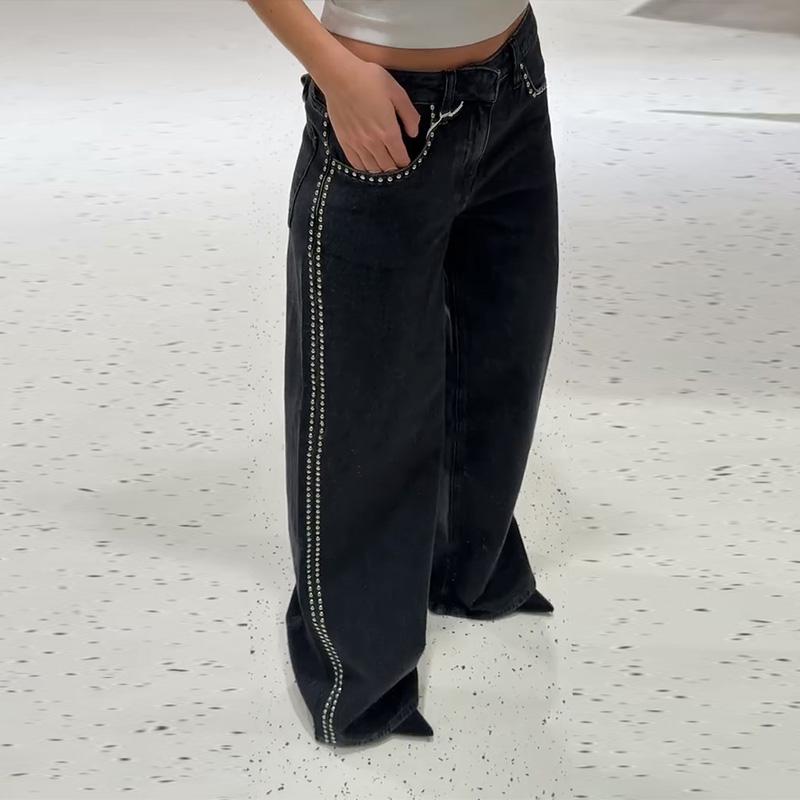 Punk Pant Edge Rivet Women s Jeans Black Y2k Loose Straight Mopping Pants 2025 New All Match Loose Casual Women Denim Trousers S чёрный
Punk Pant Edge Rivet Women s Jeans Black Y2k Loose Straight Mopping Pants 2025 New All Match Loose Casual Women Denim Trousers S чёрный