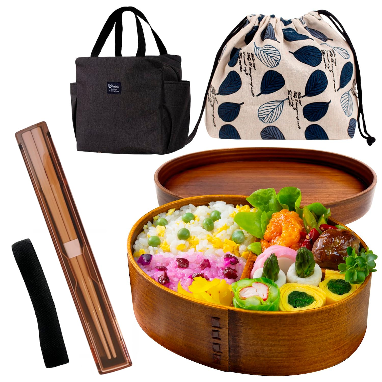 broadleaf pattern drawstring Magewappa Chopsticks Insulated bag Drawstring bag Care guide set Bento box complete set Antibacterial Wappa Moisturizing
broadleaf pattern drawstring Magewappa Chopsticks Insulated bag Drawstring bag Care guide set Bento box complete set Antibacterial Wappa Moisturizing