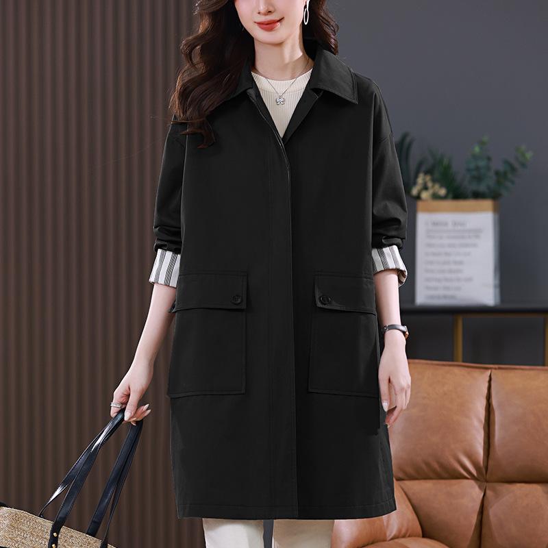 Мамин плащ средней длины из хлопка на весну/осень 2024 года - Повседневная, свободная, приталенная женская куртка для работы XL (recommended for 60-70 kg) чёрный
Мамин плащ средней длины из хлопка на весну/осень 2024 года - Повседневная, свободная, приталенная женская куртка для работы XL (recommended for 60-70 kg) чёрный