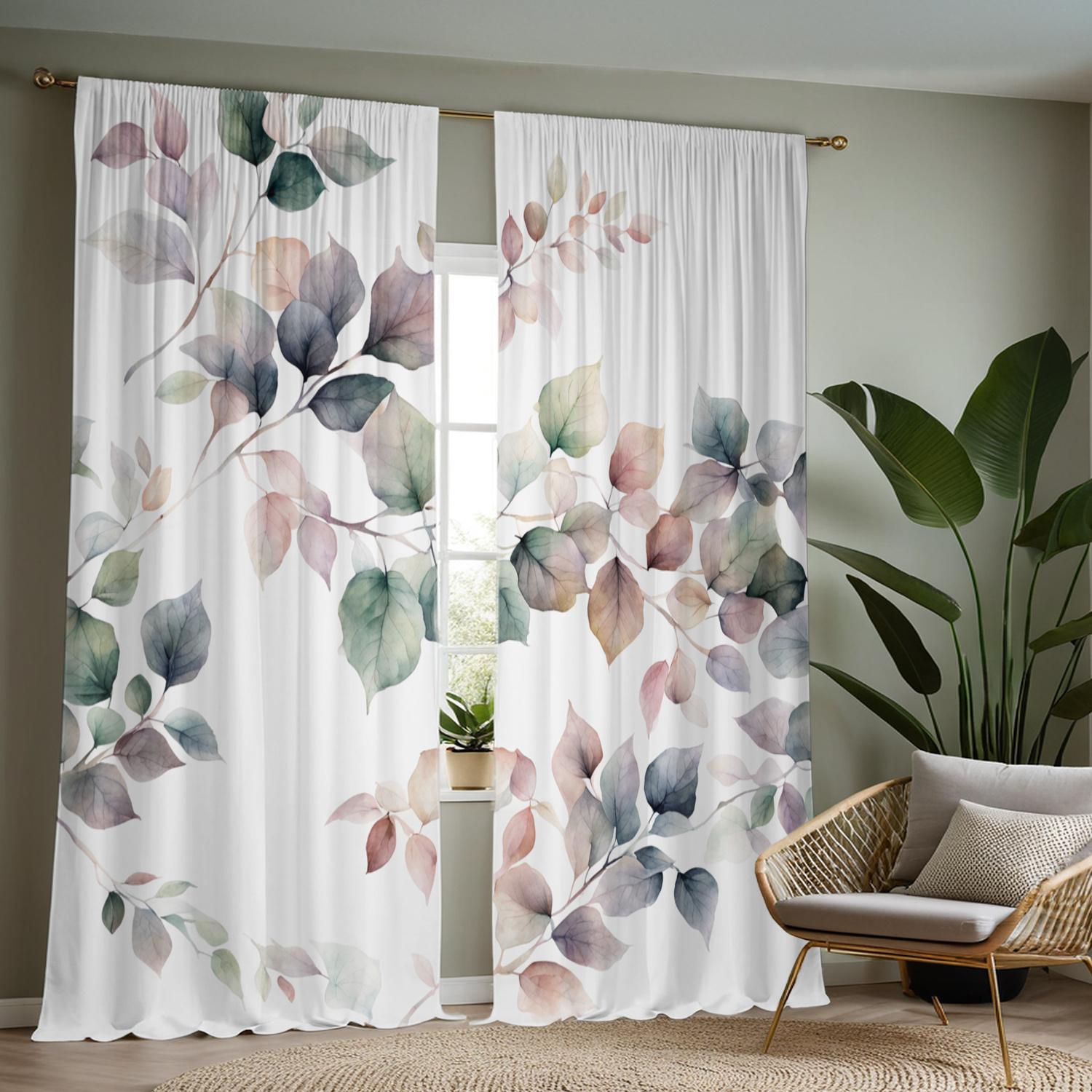 2Pcs Glam Style Watercolor Leaves Print Curtains, Machine Washable Polyester Decorative Drapes For Living Room, Bedroom, Study - 53x116cm 2pc&Without mount
2Pcs Glam Style Watercolor Leaves Print Curtains, Machine Washable Polyester Decorative Drapes For Living Room, Bedroom, Study - 53x116cm 2pc&Without mount