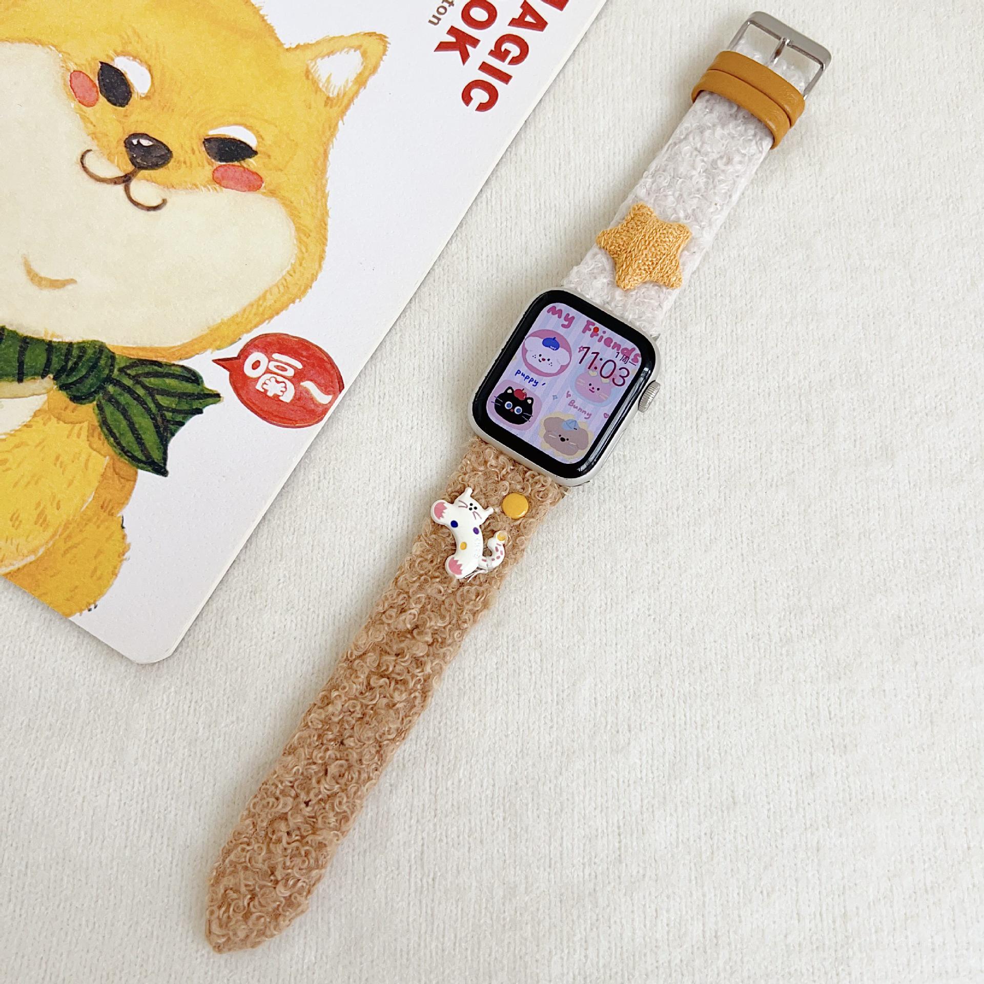 Apple Watch S10 Cute Cat Star Leather Plush Strap 38/40/41mm хаки/белый
Apple Watch S10 Cute Cat Star Leather Plush Strap 38/40/41mm хаки/белый