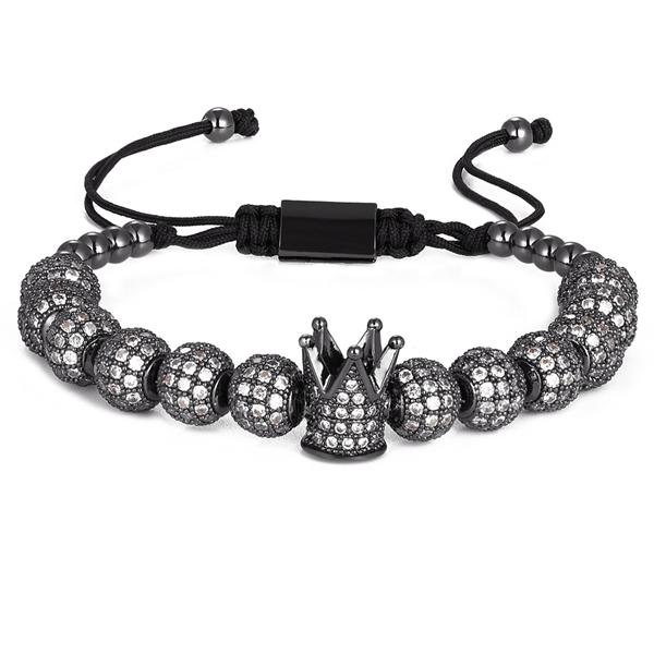 Nidin New Luxury Men Bead Bracelet Jewelry Charm 6MM Micro Pave CZ Ball Macrame Handmade Bangles Pulseira Holiday Gift чорний
Nidin New Luxury Men Bead Bracelet Jewelry Charm 6MM Micro Pave CZ Ball Macrame Handmade Bangles Pulseira Holiday Gift чорний