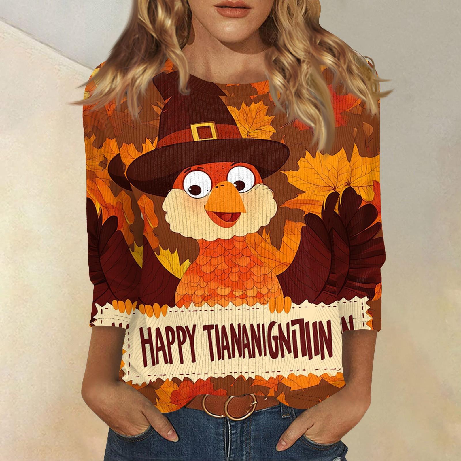 Женская модная зимняя повседневная футболка с круглым вырезом и принтом в полоску с надписью «День благодарения» с рукавом три четверти Женская одежда XXXL
Женская модная зимняя повседневная футболка с круглым вырезом и принтом в полоску с надписью «День благодарения» с рукавом три четверти Женская одежда XXXL