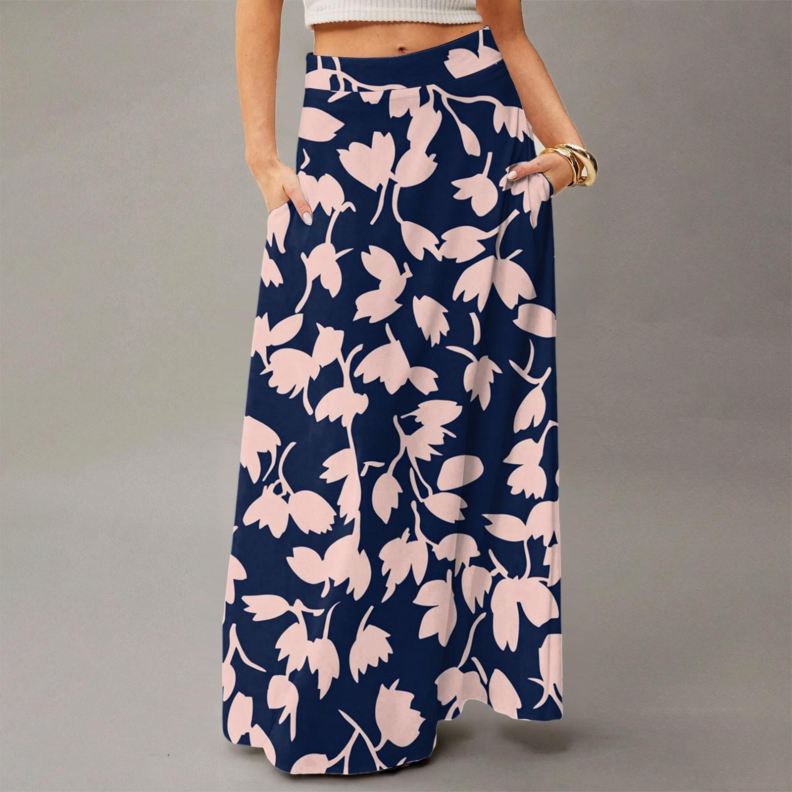 Женское летящее платье макси обычное повседневное летнее с цветочным принтом в богемном стиле юбка XL