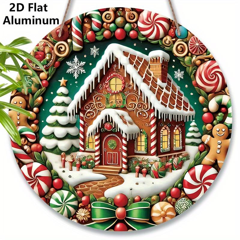 2D Flat Aluminium Christmas Sign with Candy House Pattern - Charming Figurine Ornaments - Ideal for Front Door, Wall, Porch, Window Decor - Ideal 7.87×7.87inch
2D Flat Aluminium Christmas Sign with Candy House Pattern - Charming Figurine Ornaments - Ideal for Front Door, Wall, Porch, Window Decor - Ideal 7.87×7.87inch