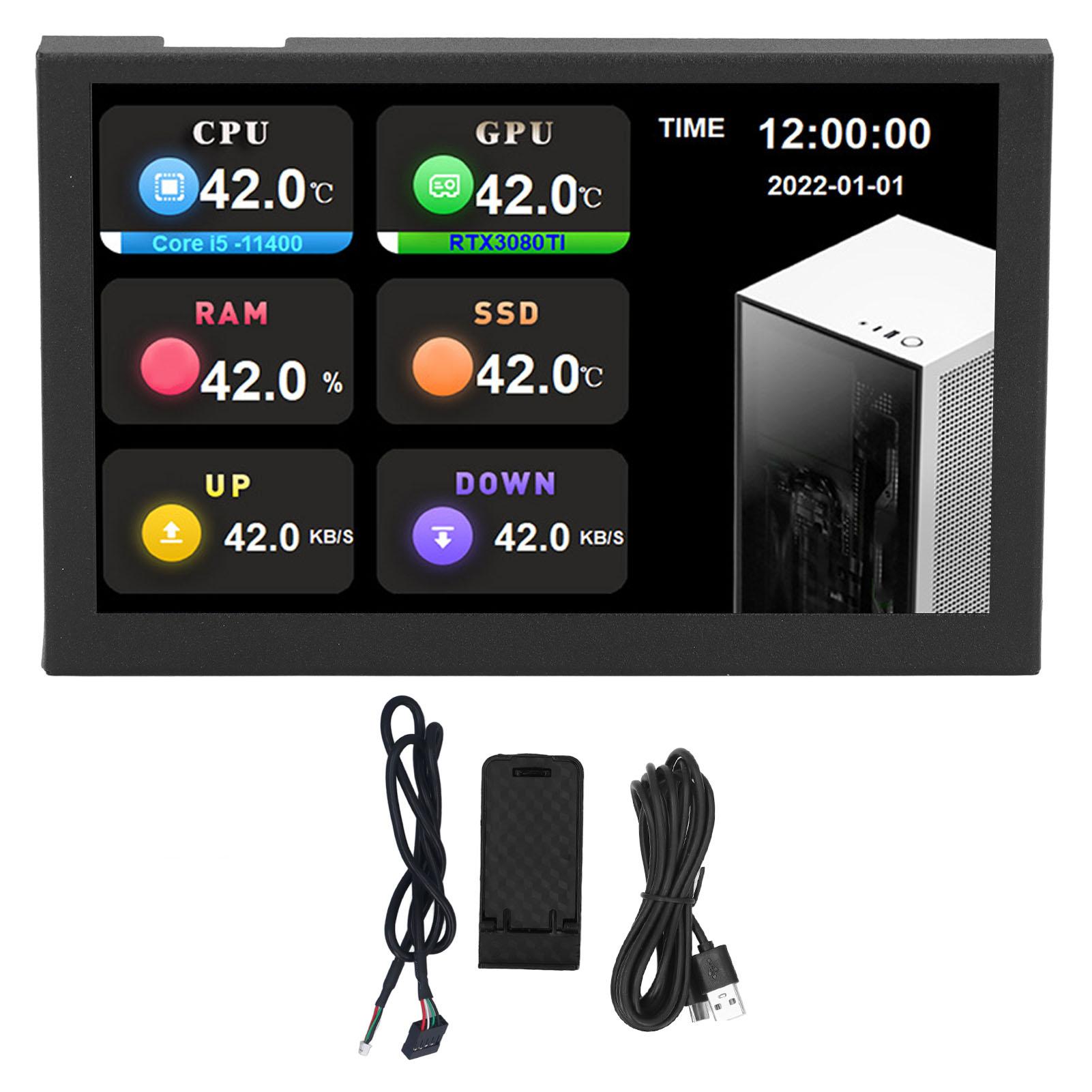 IPS USB Mini Screen 5 Inch 800x480 Resolution Type C Sub Screen PC Data Monitor for AIDA64 Black
IPS USB Mini Screen 5 Inch 800x480 Resolution Type C Sub Screen PC Data Monitor for AIDA64 Black