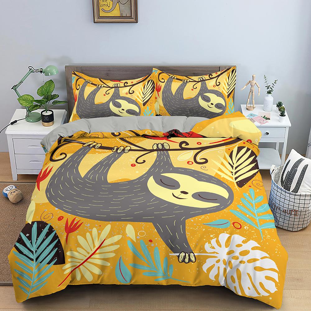 Comforter Cartoon Sloth Bedding Set For Bedroom Home Manga Style Sloth Print Lazy Sleeping Australian Animal Soft Comforter (quilt)-EU Single(135*200cm)3pcs
Comforter Cartoon Sloth Bedding Set For Bedroom Home Manga Style Sloth Print Lazy Sleeping Australian Animal Soft Comforter (quilt)-EU Single(135*200cm)3pcs