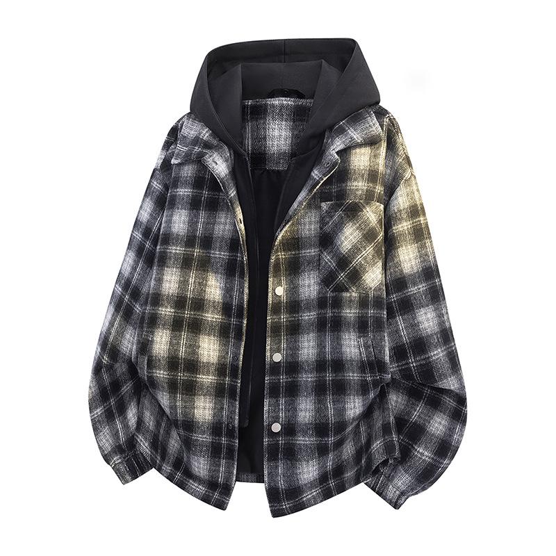 2026 Spring Plaid Hooded Jacket: Trendy Two-Piece Look, Loose & Casual 5XL (200-230 jin) чорний
2026 Spring Plaid Hooded Jacket: Trendy Two-Piece Look, Loose & Casual 5XL (200-230 jin) чорний