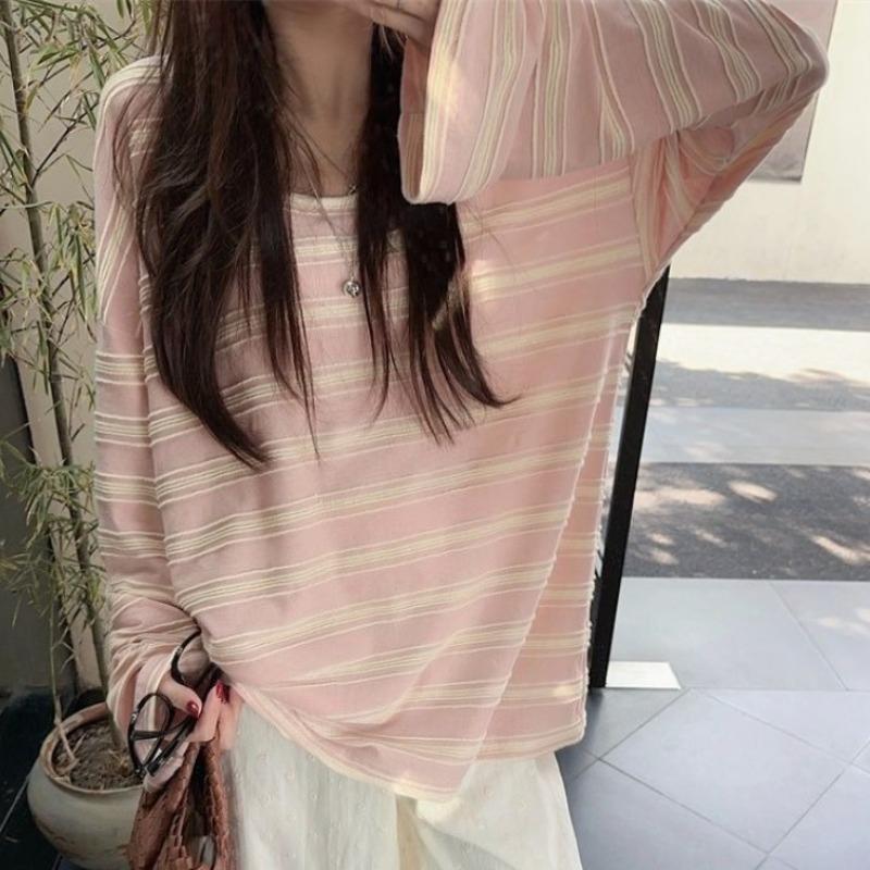 Striped Design Women s T-shirt American Style Loose Round Neck Ladies Thin Long Sleeved T-shirts Summer Casual Versatile Famale Pullover Top M
Striped Design Women s T-shirt American Style Loose Round Neck Ladies Thin Long Sleeved T-shirts Summer Casual Versatile Famale Pullover Top M