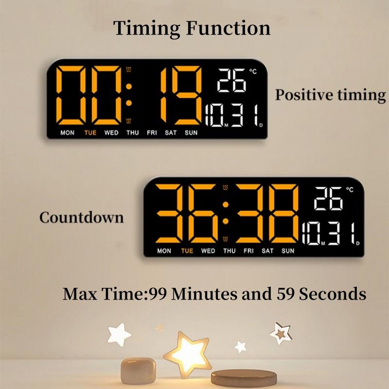 USB Powered 9 Inch Large Digital Wall Clock Temperature Date Week Timing Countdown Auto-Dimmer 2 Alarm 12/24H LED Alarm Clock 24x9x3cm
USB Powered 9 Inch Large Digital Wall Clock Temperature Date Week Timing Countdown Auto-Dimmer 2 Alarm 12/24H LED Alarm Clock 24x9x3cm