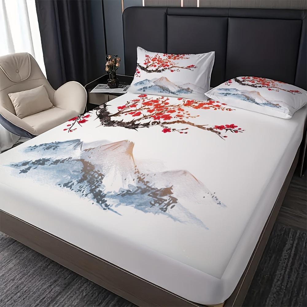 Chinese Style Fitted Sheet Set Ink Painting Plum Mountains Print Mattress Covers Soft Breathable Bedding Set With Deep Pocket Twin99x190cm бежевий
Chinese Style Fitted Sheet Set Ink Painting Plum Mountains Print Mattress Covers Soft Breathable Bedding Set With Deep Pocket Twin99x190cm бежевий