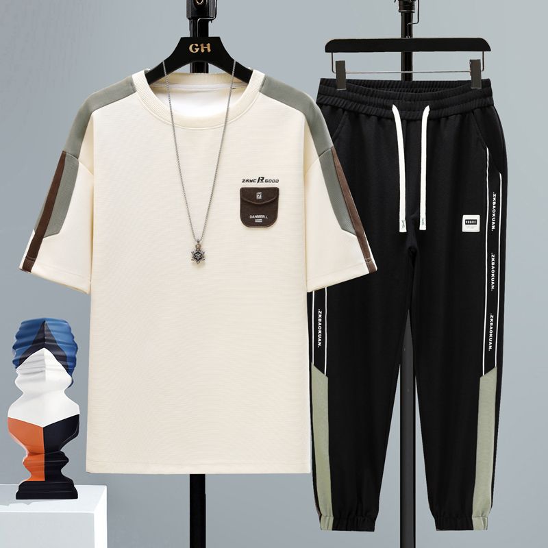 Summer Men s Short-sleeved Suit Youth Loose Fashion Handsome Casual Sports Two-piece Suit S чорний
Summer Men s Short-sleeved Suit Youth Loose Fashion Handsome Casual Sports Two-piece Suit S чорний