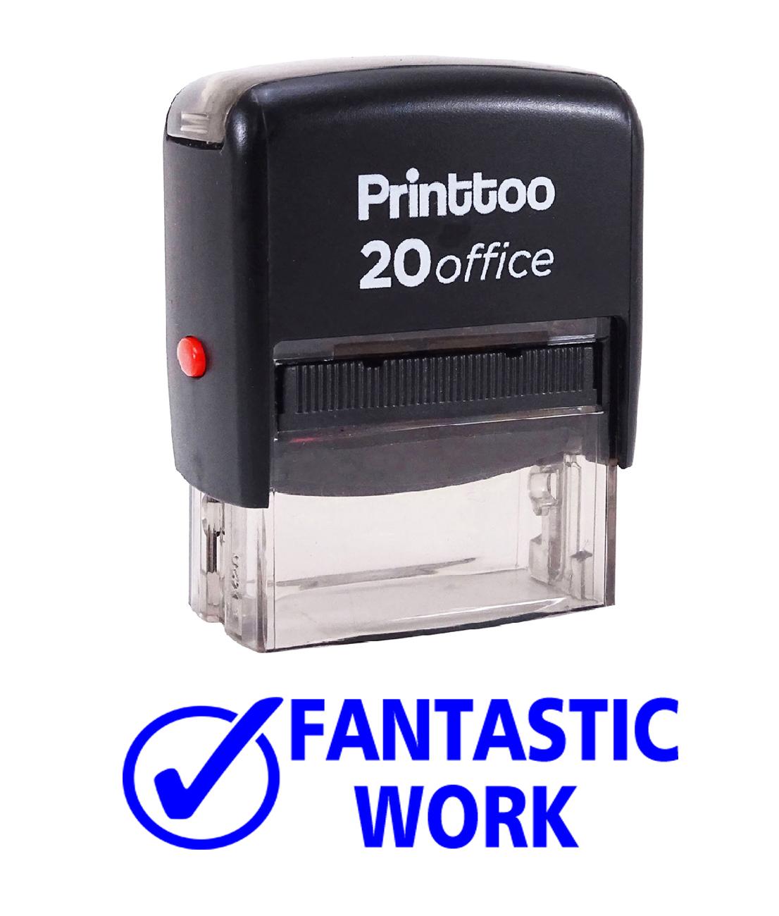 Printtoo FANTASTIC WORK Self Inking Rubber Stamp Office Stationary Custom 14 mm x 38 mm (Approx) синій
Printtoo FANTASTIC WORK Self Inking Rubber Stamp Office Stationary Custom 14 mm x 38 mm (Approx) синій