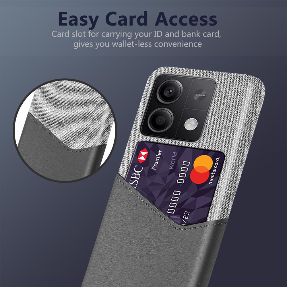 PU+PC Case for Xiaomi Redmi Note 13 5G Case Cloth Texture Phone Cover with Card Slot Grey
PU+PC Case for Xiaomi Redmi Note 13 5G Case Cloth Texture Phone Cover with Card Slot Grey