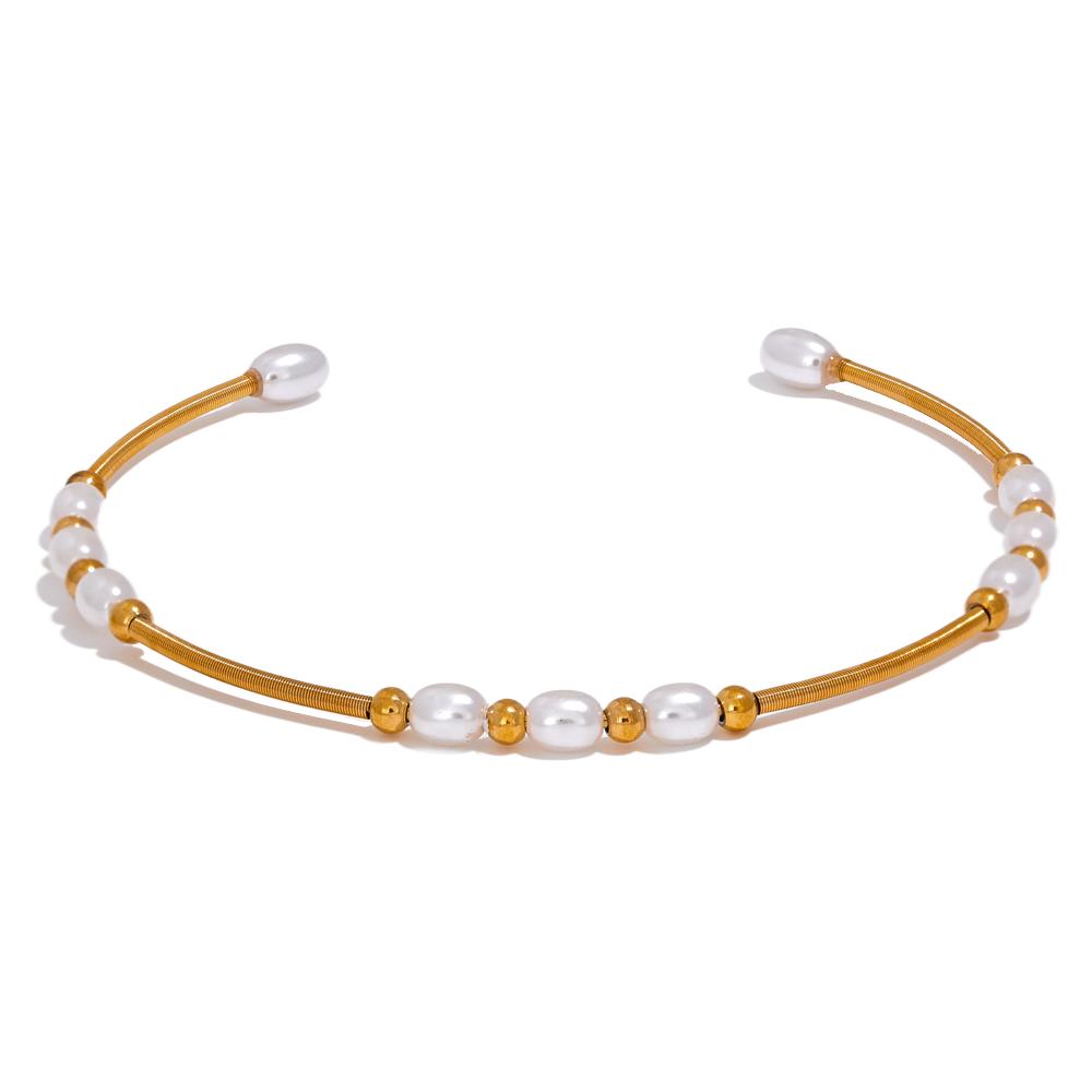 Yhpup Stainless Steel Fashion Imitation Pearl Handmade Open Bracelet Bangle for Women Waterproof Chic Charm Jewelry Bijoux Gift
Yhpup Stainless Steel Fashion Imitation Pearl Handmade Open Bracelet Bangle for Women Waterproof Chic Charm Jewelry Bijoux Gift