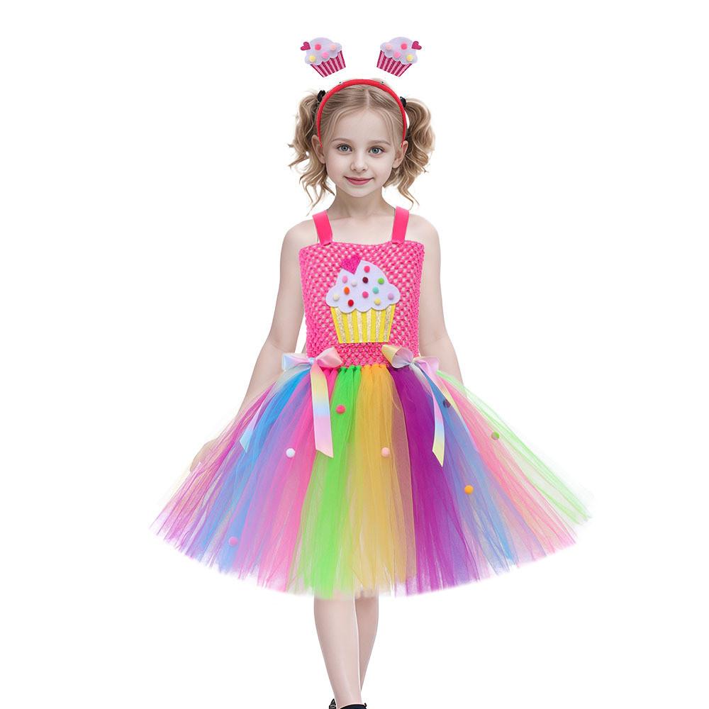 Kids Girls Candy Ice Cream Rainbow Mesh Tutu Dress Headwear Set Children Halloween Cosplay Costumes Child Pretend Princess Party Role Play Outfit S
Kids Girls Candy Ice Cream Rainbow Mesh Tutu Dress Headwear Set Children Halloween Cosplay Costumes Child Pretend Princess Party Role Play Outfit S