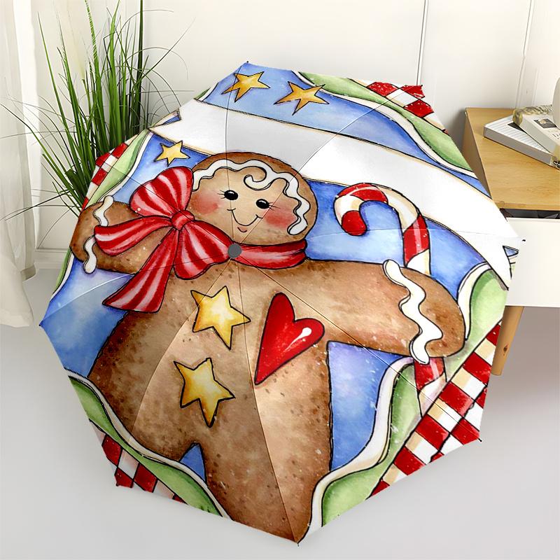 Gingerbread Man Themed Travel Umbrella-8 Ribs Automatic Opening and Closing, Portable Folding Design, Compact and Stylish Umbrella Suitable
Gingerbread Man Themed Travel Umbrella-8 Ribs Automatic Opening and Closing, Portable Folding Design, Compact and Stylish Umbrella Suitable