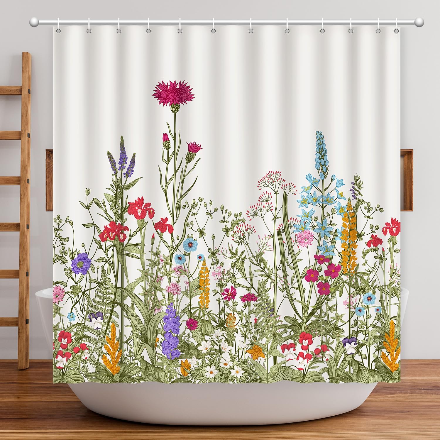 Spring Floral Shower Curtain – Sage Green Wildflowers & Herbs, Botanical Farmhouse Bathroom Decor 71X71 Inch W60H190(CM)-1 Pcs
Spring Floral Shower Curtain – Sage Green Wildflowers & Herbs, Botanical Farmhouse Bathroom Decor 71X71 Inch W60H190(CM)-1 Pcs