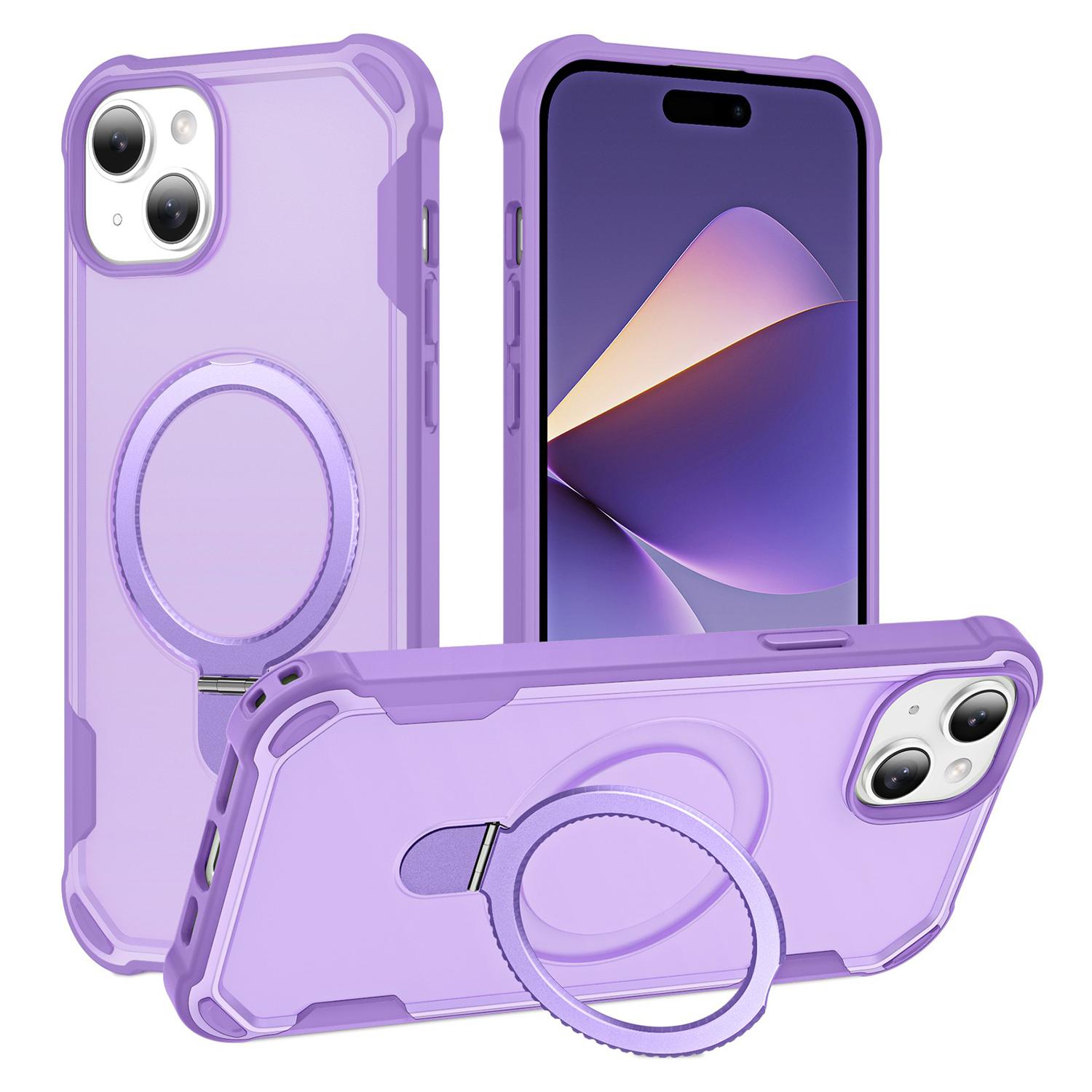 For iPhone 15 Case Compatible with MagSafe Kickstand TPU+PC Shockproof Phone Back Cover Purple
For iPhone 15 Case Compatible with MagSafe Kickstand TPU+PC Shockproof Phone Back Cover Purple