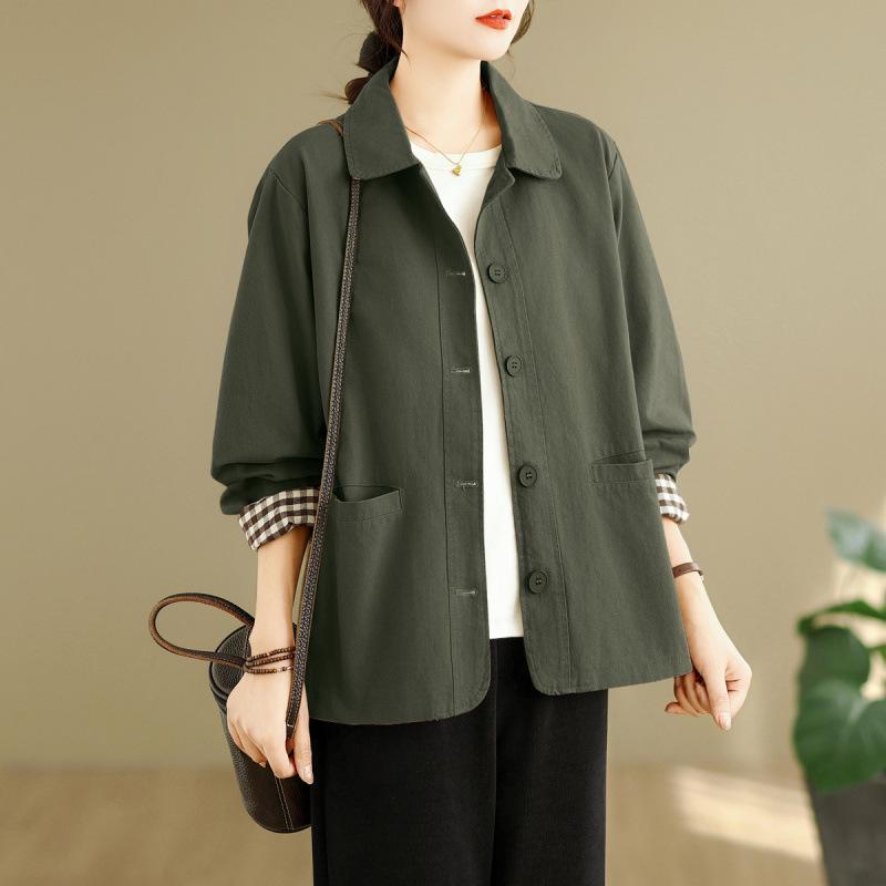 Plus Size Spring/Autumn Loose Casual Jacket for Middle-Aged Women 2XL армія зелений колір
Plus Size Spring/Autumn Loose Casual Jacket for Middle-Aged Women 2XL армія зелений колір