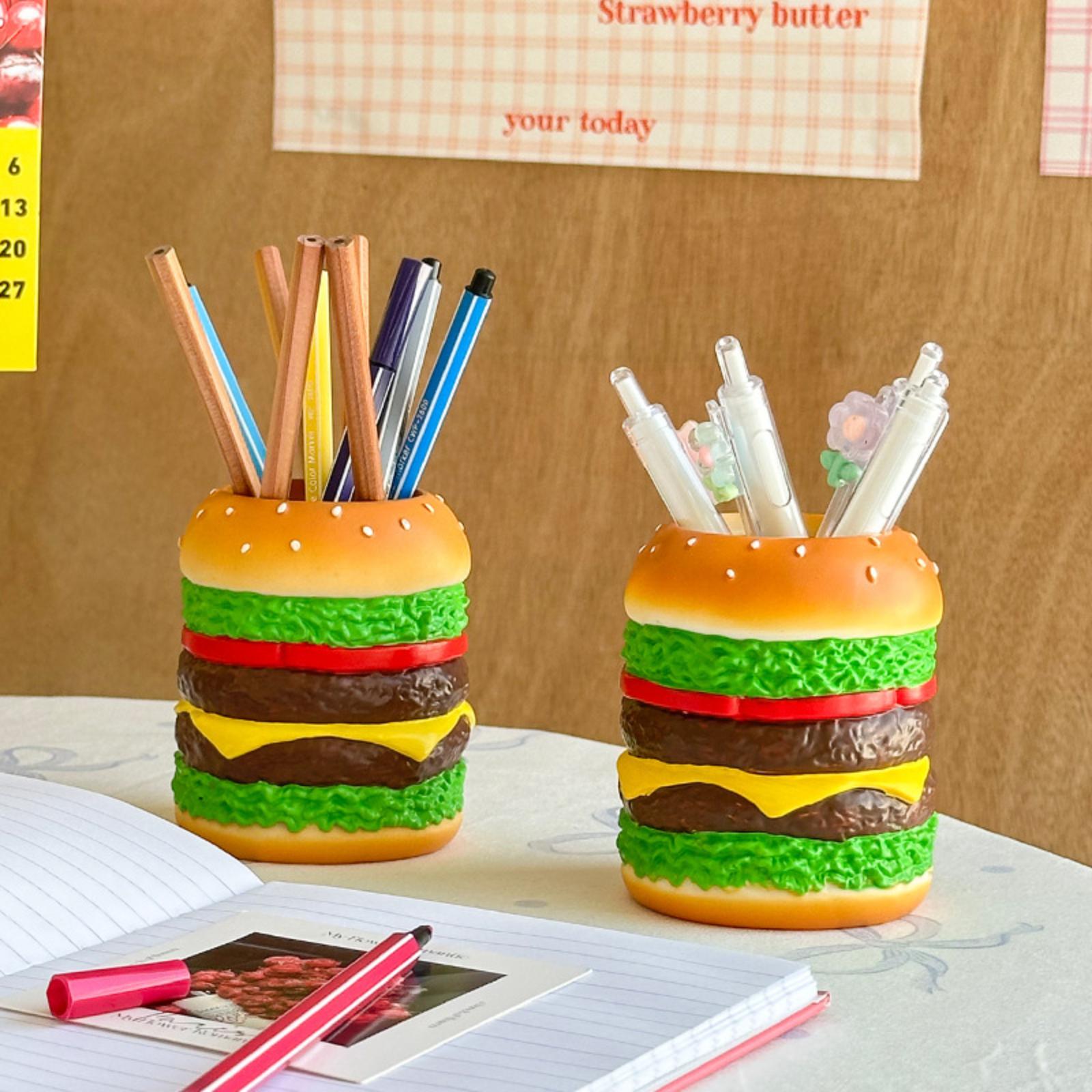 Creative Hamburger Shaped Pen Holder Desktop Organizer Unique Design Resin Material Office Stationery Storage Container for Home and Office Use one size
Creative Hamburger Shaped Pen Holder Desktop Organizer Unique Design Resin Material Office Stationery Storage Container for Home and Office Use one size